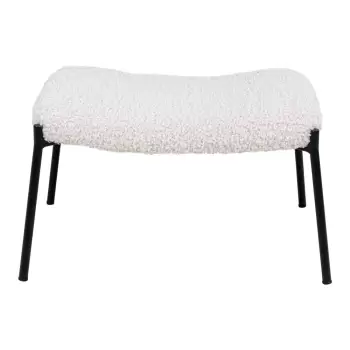 Taburet cu husa din blana artificiala House Nordic Glasgow, alb imagine