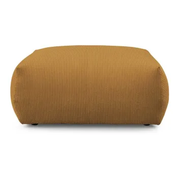 Taburet galben cu tapiterie din catifea reiata Voltaire - Bobochic Paris imagine