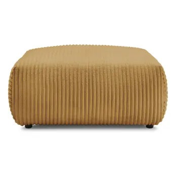 Taburet galben mustar cu tapiterie din catifea reiata Lucien - Bobochic Paris imagine