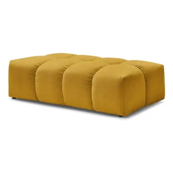 Taburet galben mustar cu tapiterie din tesatura boucle Everest - Bobochic Paris imagine