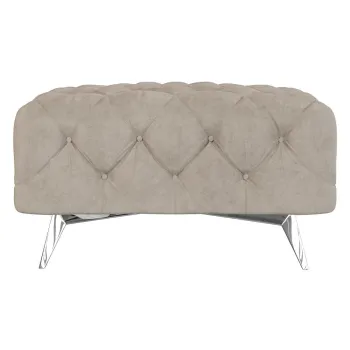 Taburet grej cu tapiterie din catifea Chelsea - Ropez imagine