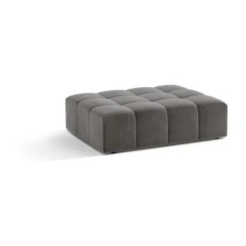 Taburet gri cu tapiterie din catifea Chicago - Cosmopolitan Design imagine