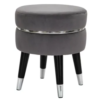 Taburet gri cu tapiterie din catifea Paris - Mauro Ferretti imagine