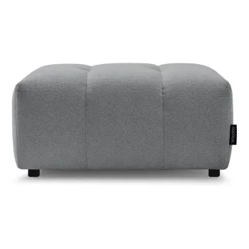 Taburet gri cu tapiterie din chenille Roxelane - Bobochic Paris imagine