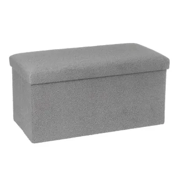 Taburet gri cu tapiterie din tesatura boucle Folding - Casa Seleccion imagine