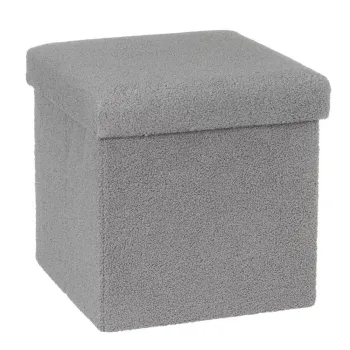 Taburet gri cu tapiterie din tesatura boucle Folding - Casa Seleccion imagine