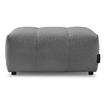 Taburet gri cu tapiterie din tesatura boucle Roxelane - Bobochic Paris imagine