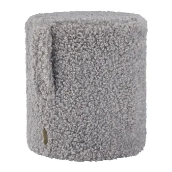 Taburet gri cu tapiterie din tesatura boucle Teddy - Blomus imagine