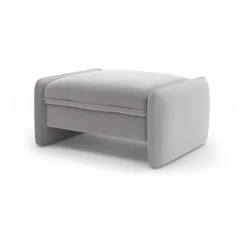 Taburet gri deschis cu tapiE>erie din catifea Georgia aEURMicadoni imagine