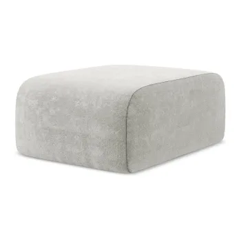 Taburet gri deschis cu tapiE>erie din chenille Lani aEURMakamii imagine