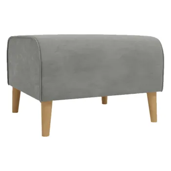 Taburet gri deschis cu tapiterie din catifea Carole - Ropez imagine