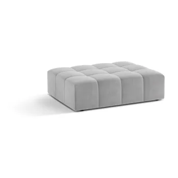 Taburet gri deschis cu tapiterie din catifea Chicago - Cosmopolitan Design imagine