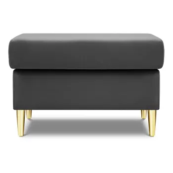 Taburet gri deschis cu tapiterie din catifea Kyoto - Cosmopolitan Design imagine