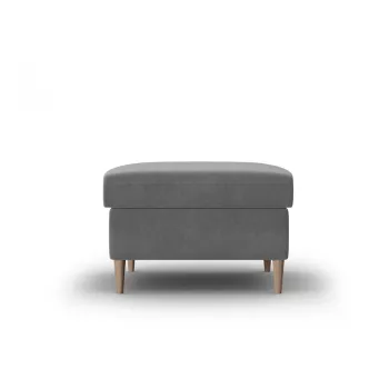 Taburet gri deschis cu tapiterie din catifea Kyoto - Cosmopolitan Design imagine