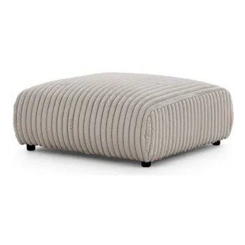 Taburet gri deschis cu tapiterie din catifea reiata Justin - Ropez imagine