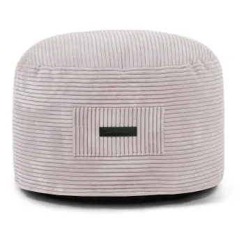 Taburet gri deschis cu tapiterie din catifea reiata Om 60 - SLOWDOWN imagine