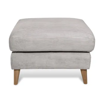 Taburet gri deschis cu tapiterie din catifea reiata Paris - Scandic imagine