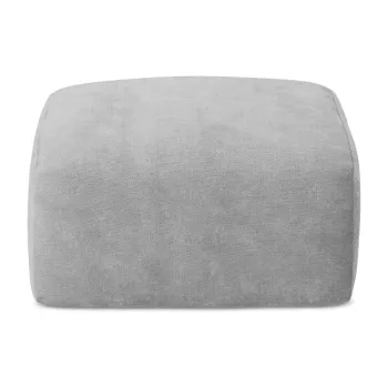 Taburet gri deschis cu tapiterie din chenille Leila - Makamii imagine