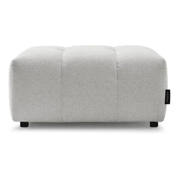 Taburet gri deschis cu tapiterie din chenille Roxelane - Bobochic Paris imagine