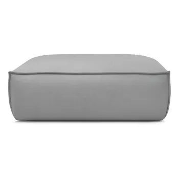 Taburet gri deschis cu tapiterie din imitatie de piele Boheme - Bobochic Paris imagine