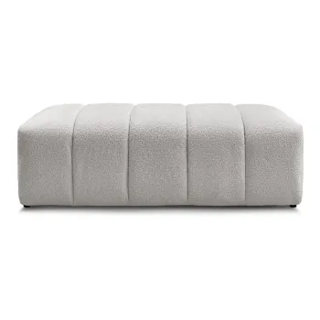 Taburet gri deschis cu tapiterie din tesatura boucle Annecy - Bobochic Paris imagine