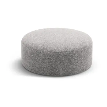 Taburet gri deschis cu tapiterie din tesatura boucle Dia - Micadoni imagine