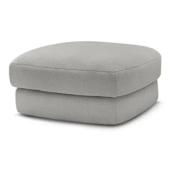 Taburet gri deschis cu tapiterie din tesatura boucle Leonore - Bobochic Paris imagine