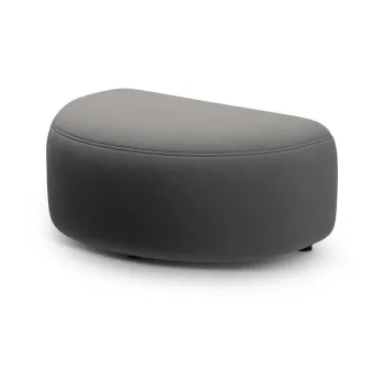 Taburet gri inchis cu tapiterie din catifea Kate - Micadoni imagine