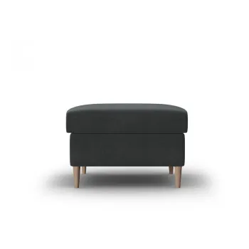 Taburet gri inchis cu tapiterie din catifea Kyoto - Cosmopolitan Design imagine