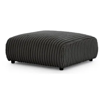 Taburet gri inchis cu tapiterie din catifea reiata Justin - Ropez imagine