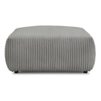 Taburet gri inchis cu tapiterie din catifea reiata Lucien - Bobochic Paris imagine