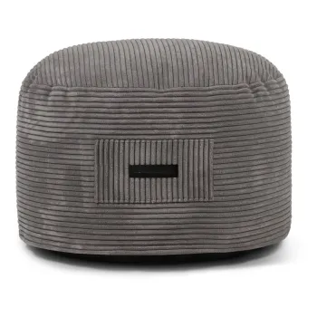 Taburet gri inchis cu tapiterie din catifea reiata Om 60 - SLOWDOWN imagine