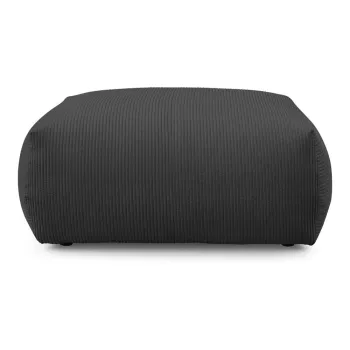 Taburet gri inchis cu tapiterie din catifea reiata Voltaire - Bobochic Paris imagine