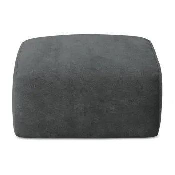 Taburet gri inchis cu tapiterie din chenille Leila - Makamii imagine