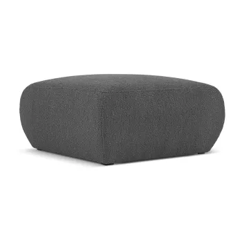 Taburet gri inchis cu tapiterie din stofa boucle Molino - Micadoni Home imagine