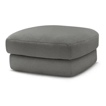 Taburet gri inchis cu tapiterie din tesatura boucle Leonore - Bobochic Paris imagine