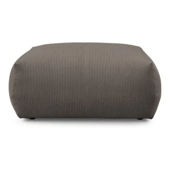 Taburet gri/maro cu tapiterie din catifea reiata Voltaire - Bobochic Paris imagine