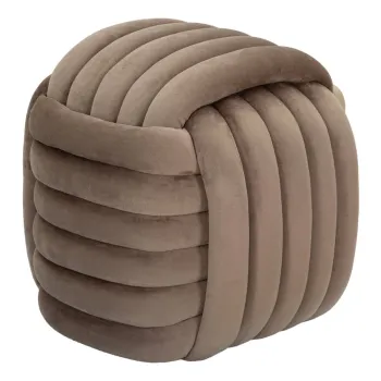 Taburet gri/maro cu tapiterie din catifea Softy - Mauro Ferretti imagine