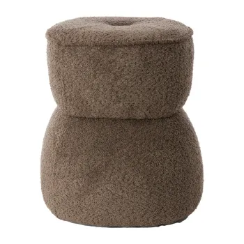 Taburet maro cu tapiterie din stofa boucle Leyla - Light & Living imagine