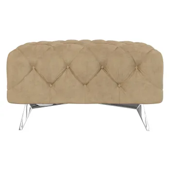 Taburet maro deschis cu tapiterie din catifea Chelsea - Ropez imagine