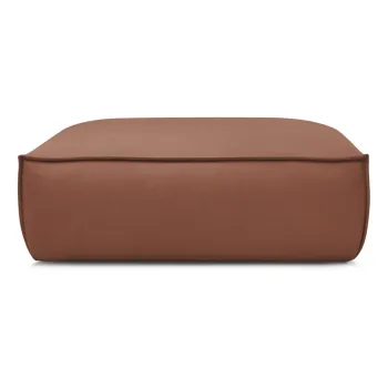 Taburet maro inchis cu tapiterie din imitatie de piele Boheme - Bobochic Paris imagine