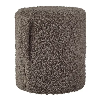 Taburet maro inchis cu tapiterie din tesatura boucle Teddy - Blomus imagine