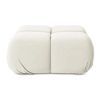 Taburet modular alb cu tapiterie din catifea Lokua - Makamii imagine