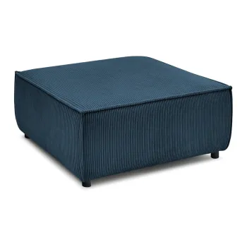 Taburet modular albastru inchis cu tapiterie din catifea reiata Nihad modular - Bobochic Paris imagine