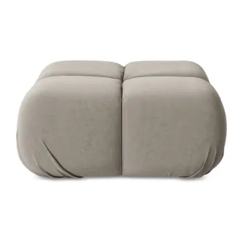 Taburet modular bej cu tapiterie din catifea Lokua - Makamii imagine