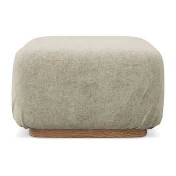 Taburet modular bej cu tapiterie din tesatura boucle Ailani - Makamii imagine