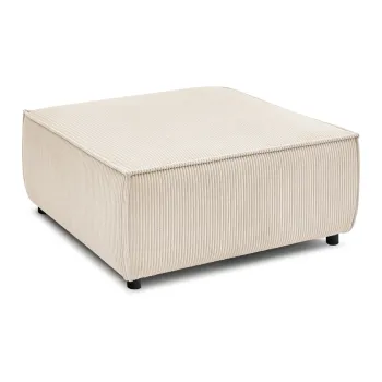 Taburet modular crem cu tapiterie din catifea reiata Nihad modular - Bobochic Paris imagine