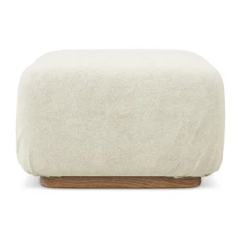 Taburet modular crem cu tapiterie din tesatura boucle Ailani - Makamii imagine