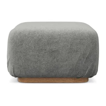 Taburet modular gri cu tapiterie din tesatura boucle Ailani - Makamii imagine