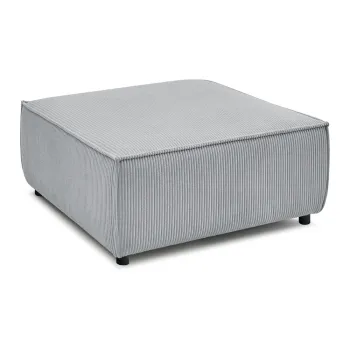 Taburet modular gri deschis cu tapiterie din catifea reiata Nihad modular - Bobochic Paris imagine